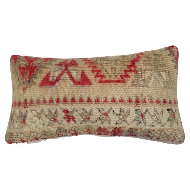 Pillow made from a mid-20th-century Turkish Anatolian rug in a bolster size. zipper closure and poly fill insert provided...