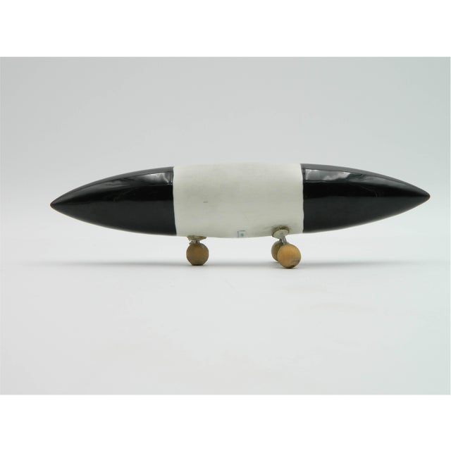 Black and White Dolphin Porcelain Object by Margarethe Haberl, 1985 For Sale - Image 9 of 11