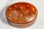 Italian Mid Century Gilt Fleur De Lis Oval Trinket Box, G. Fox & Co. Vintage Italian Leather Jewelry Box Luxury Home Decor For Sale - Image 3 of 12