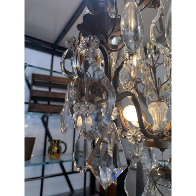 Glass Louis XV Crystal 12-Light Cage Chandelier from Maison Baguès For Sale - Image 7 of 14