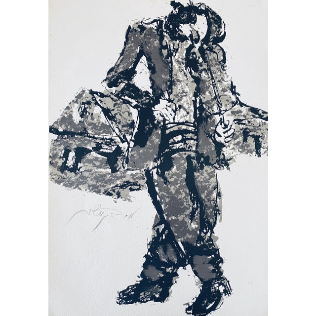 Expressionism Moshe Bernstein, Polish Israeli Artist Expressionist Hand Signed Lithograph For Sale - Image 3 of 7
