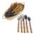 Chic and Stylish Faux Bamboo Resin and Stainless Flatware 40 Pieces - Service for 8 For Sale