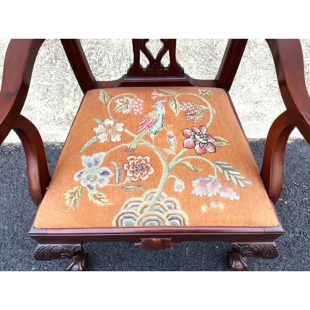 American Early 20th Century Mahogany Chippendale Style Armchair For Sale - Image 3 of 7