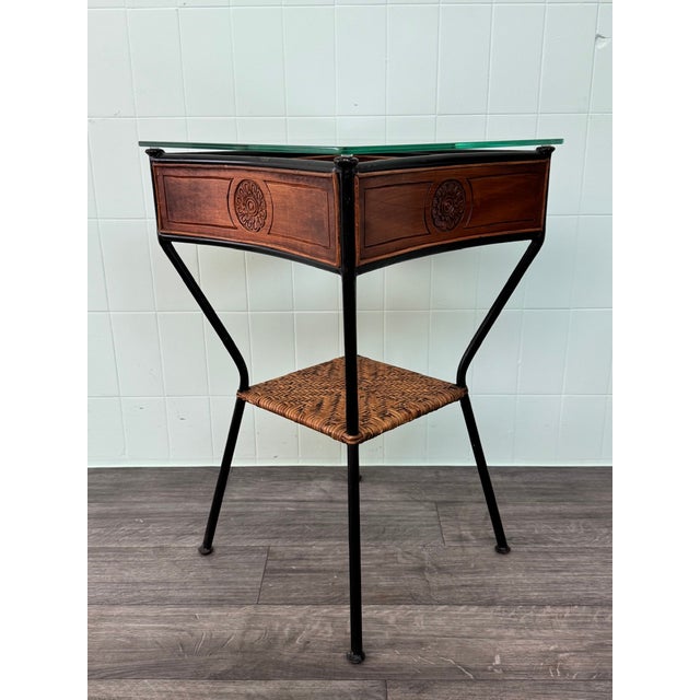This piece of furniture is a vintage Mid-Century Modern coffee table or nightstand, dating back to the 1950s or 1960s,...