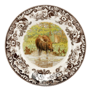 Spode Woodland Moose Salad Plate 8", Moose