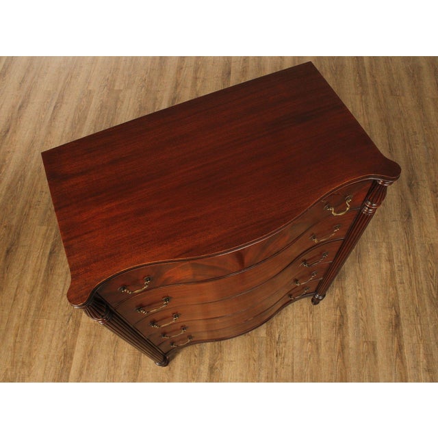 1940's Vintage Regency Style Mahogany Tall Chest For Sale - Image 9 of 18