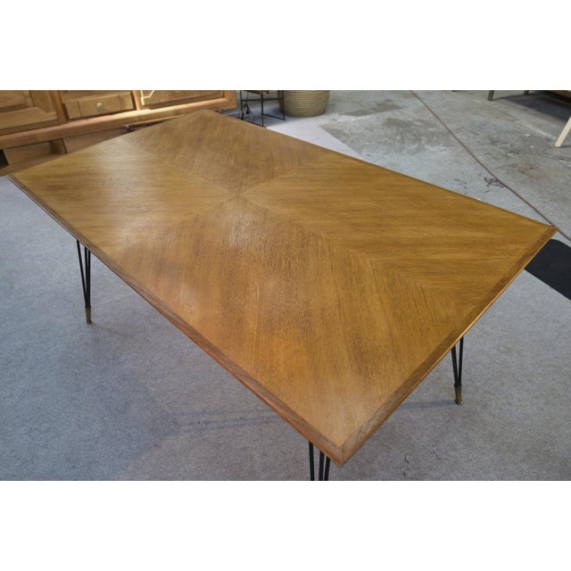 Italian Oak Table with Cast Iron and Bronze Legs, 1960s For Sale - Image 6 of 13