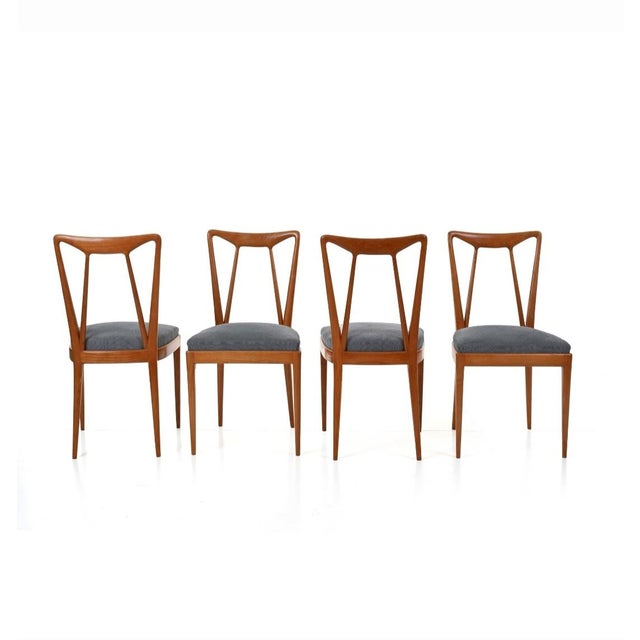 Chairs in Light Wood with Padded Seats from La Permanente Mobili Cantù, 1950s, Set of 4 For Sale - Image 4 of 16