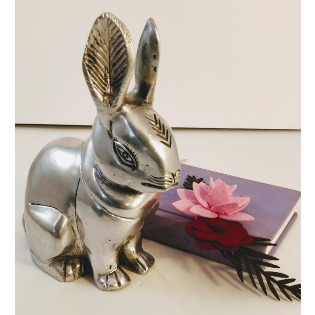 Late 20th Century Pewter Rabbit Figurine Chairish