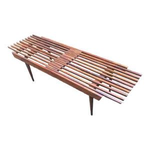 Mid-Century Modern Nelson Style Adjustable Slated Bench