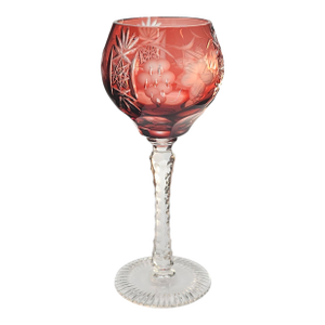 Nachtmann Bleikristall Rose Grapes Floral Cut to Clear Wine Glass 8.25” Elegant