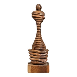 Vintage Outsider Hand Carved Biomorphic Sculpture For Sale