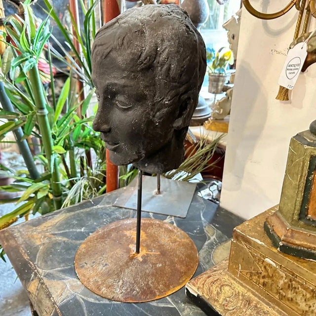 A Late 19th Century Hand Crafted Clay Sicilian Head of a Young Man For Sale - Image 10 of 10