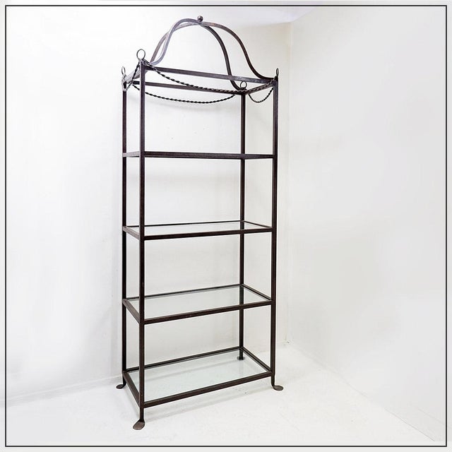 Vintage Pagoda Style Shelves in Black Metal, 1980s For Sale - Image 15 of 15