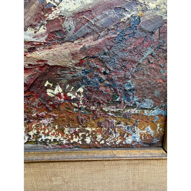 Zaza Meuli Impressionist Impasto Oil Board Winter Landscape Mid Century Modern Brutalist For Sale - Image 4 of 8