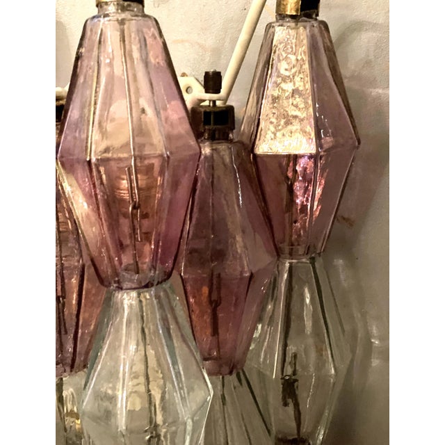 Pink and Clear Poliedri Sconces by Carlo Scarpa for Venini, 1980s, Set of 2 For Sale - Image 12 of 13