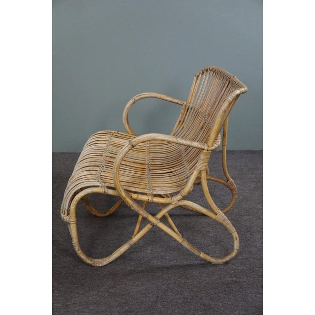 1950s Vintage Dutch Rattan Sofa, 1950 For Sale - Image 5 of 7