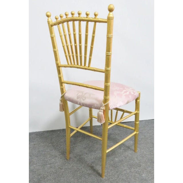 Late 19th Century Victorian Faux Bamboo Gold Gilt Side Chair For Sale - Image 5 of 6