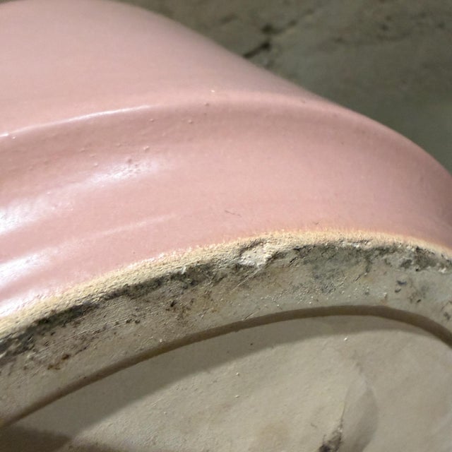 Pink Minimalist Ceramic Cylinder Plant Pink by Gainey Pottery Mid Century Mod For Sale - Image 8 of 9