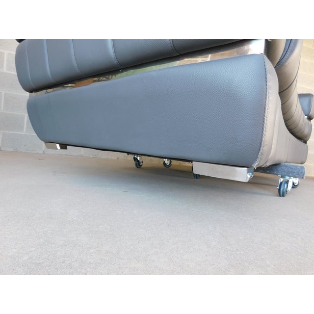 Divan Italia Contemporary Modern Leather Sofa Set For Sale - Image 12 of 17