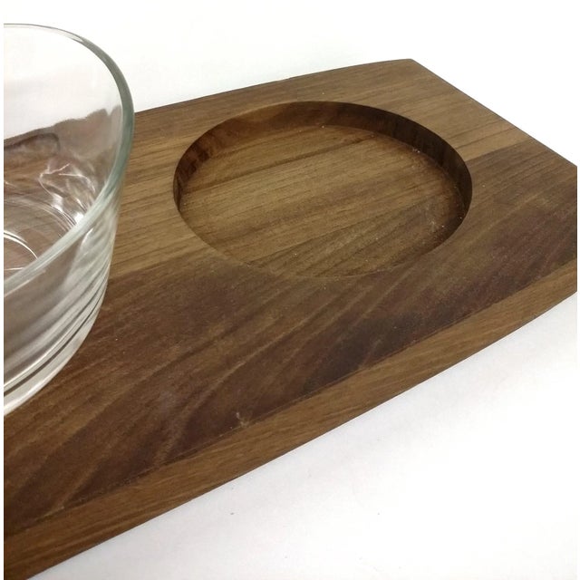 Wood Ernest Sohn Mid-Century Cheese Dip Walnut Platter For Sale - Image 7 of 11