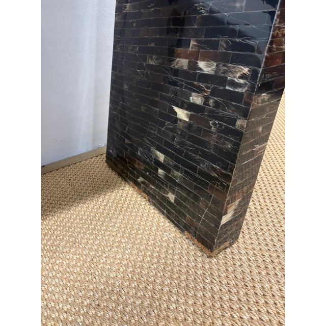 Black 1980s Karl Springer Tessellated Stone Art Deco Style Console For Sale - Image 8 of 8