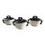 Vintage Mid Century Modern Arnel’s Black & Cream Covered Dishes - Set of 3 For Sale
