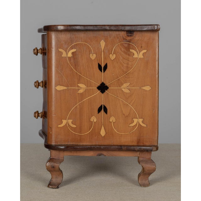 Wood French Louis XV Miniature Commode, Solid Cherry With Inlay, Circa 1900 For Sale - Image 7 of 9