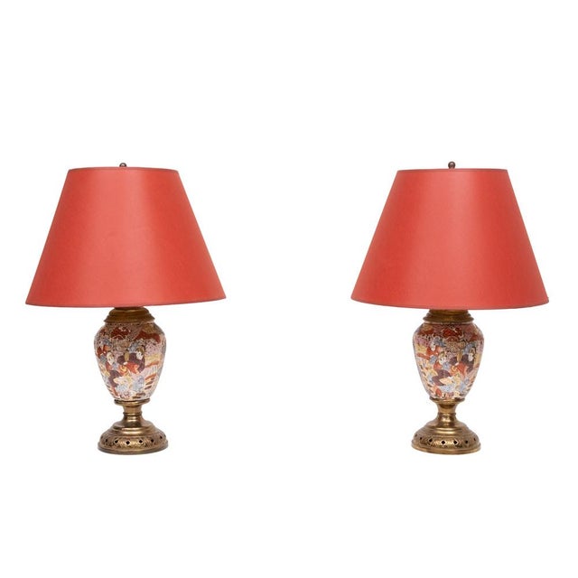 Satsuma Table Lamps, Japan, 1950s, Set of 2 For Sale - Image 12 of 12
