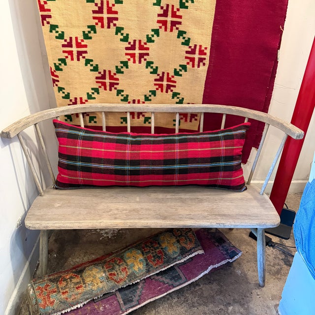 Vintage Spindle Back Windsor Bench For Sale - Image 12 of 12