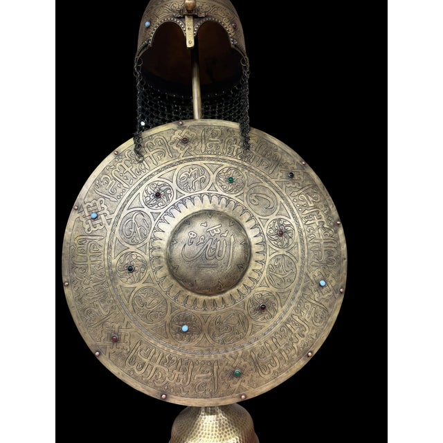 Turkish Brass Calligraphy Helmet Shield Set For Sale - Image 13 of 18