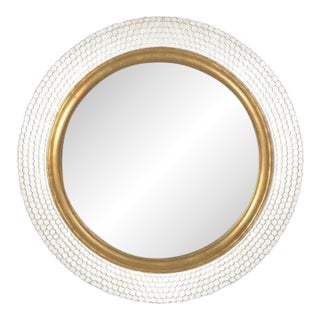 Friedman Brothers Ringo Mirror in Classic Gold with White Gesso - 30" For Sale