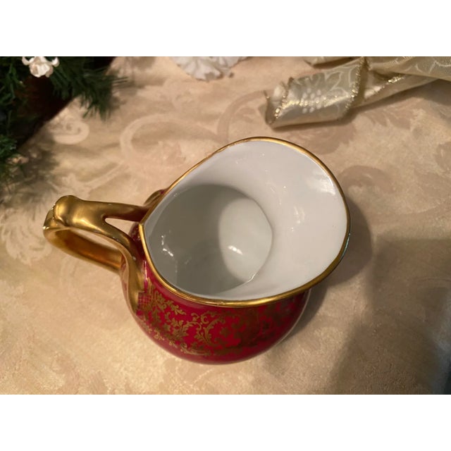 Early 20th Century French Burgundy & Gold Porcelain Cream Pitcher, Remi Delinieres For Sale In Philadelphia - Image 6 of 12