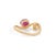 Natural Ruby & Round Brilliant Diamond Modern Ring 14k Yellow Gold Size 5 For Sale - Image 10 of 18
