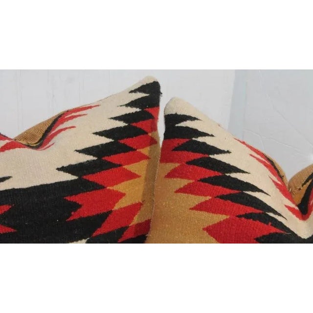1950s Handmade Wool Weaving Pillows- a Pair For Sale - Image 4 of 7
