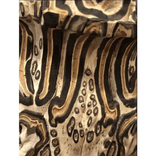 Vintage 1960’s New Zealand Mamuka Natural Ponga Wood Tree Fern Art Vase Planter Pot For Sale - Image 4 of 7