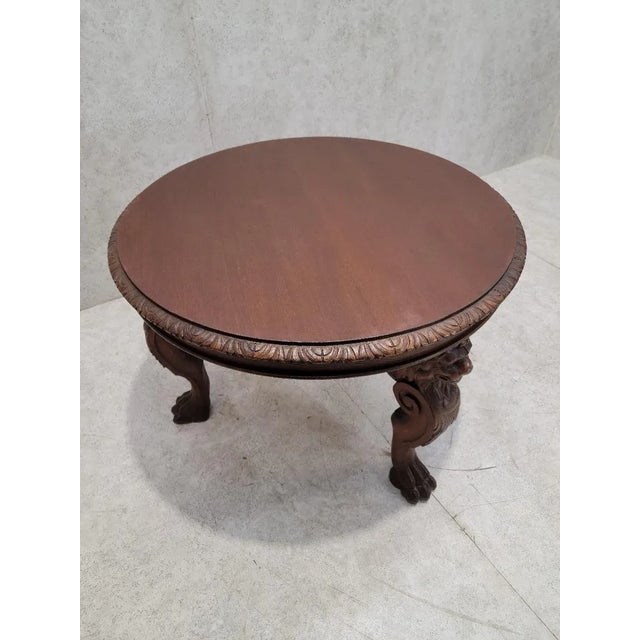 Early 20th Century Antique French Carved Figural Oak Entry Table For Sale - Image 4 of 9