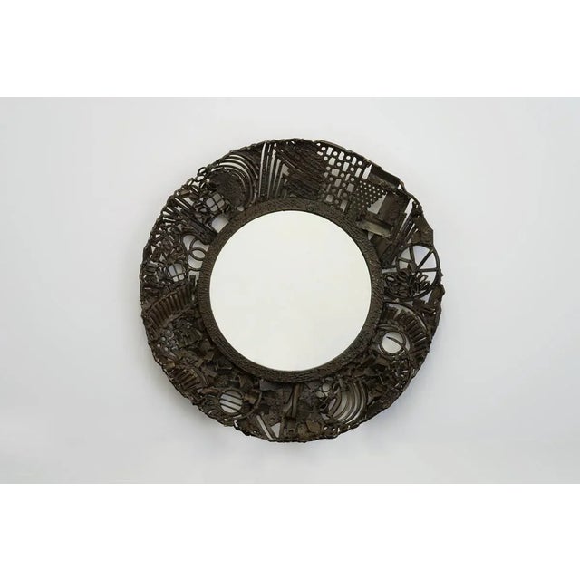 Brutalist Rusted Steel Mirror, 1950s For Sale - Image 6 of 6