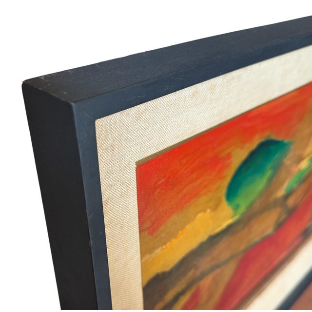 Burnt Orange "Crossroads," Abstract Expressionist Landscape by Leon Saulter, 1963 For Sale - Image 8 of 8