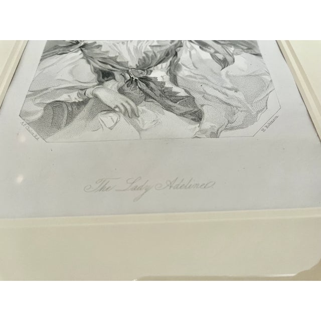 Black Mid 1800s Original Copper Engraving the Lady Adeline For Sale - Image 8 of 13