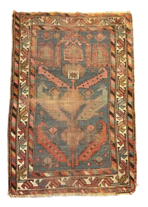 1920s Caucasian Prayer Rug - 3 x 4.6