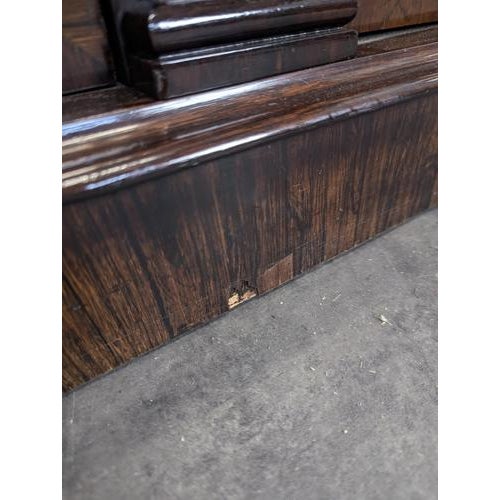 2000 - 2009 Large English Bookcase in Exotic Wood with Three Glass Doors For Sale - Image 5 of 17