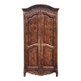 Hickory Manufacturing Co. French Provincial Louis XV Style Oak Armoire For Sale