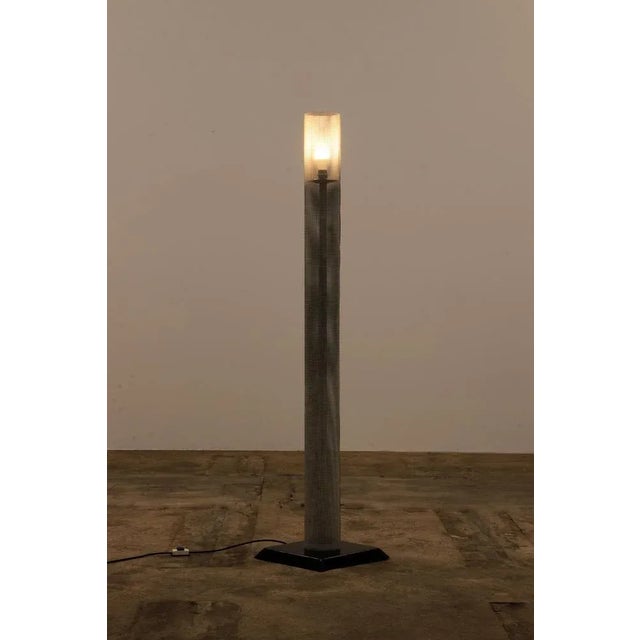Vintage Italian White Metal Floor Lamp, 1960 For Sale - Image 9 of 12