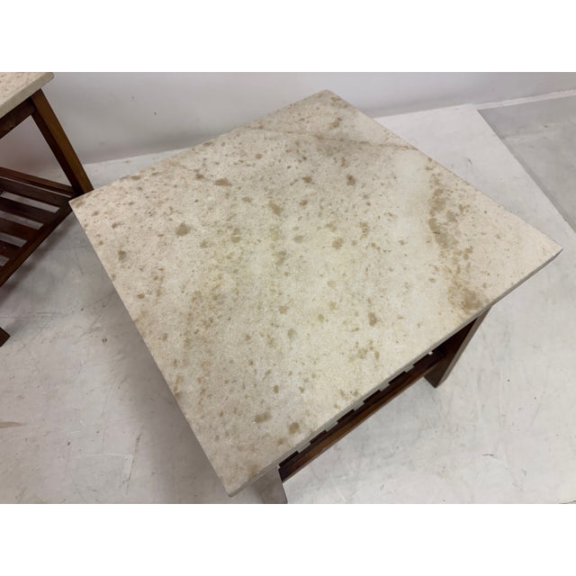 Brazilian Side Tables with Marble Tops, 1960s, Set of 2 For Sale - Image 10 of 17