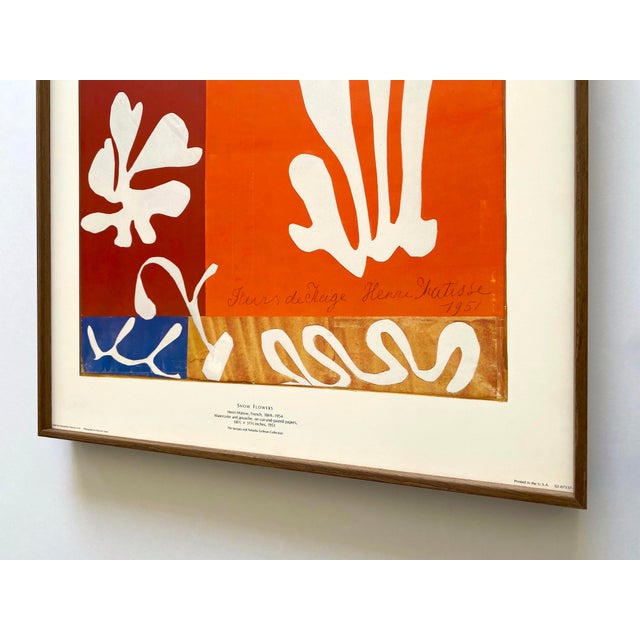 Henri Matisse Vintage 1989 Modernist Lithograph Print Framed Museum Poster " Snow Flowers " 1951 For Sale - Image 16 of 18