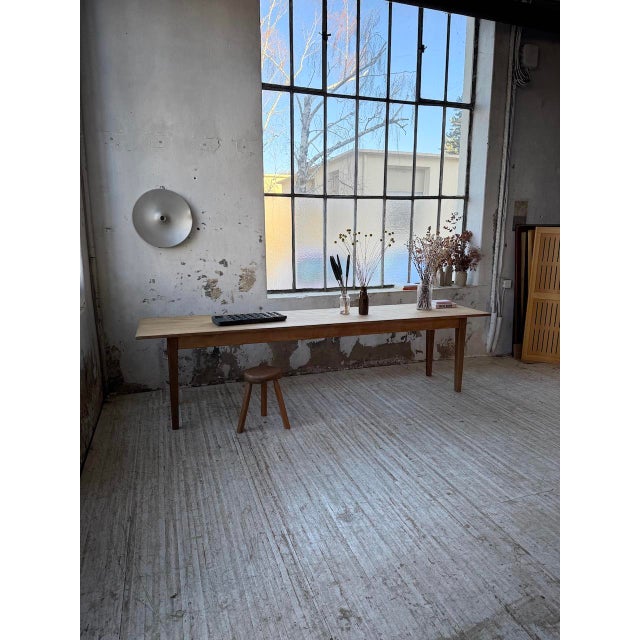 Pine and Oak Farmhouse Table, 1950s For Sale - Image 4 of 18