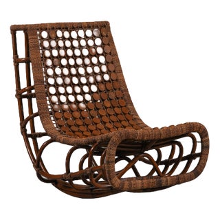 Vintage Bamboo Slingback Lounge Chair, Germany, 1970s For Sale