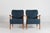 Pair of Danish modern easy chairs in the style of Alfred Christensen, made by Fritz Hansen, Denmark in the 1940-1960 The...