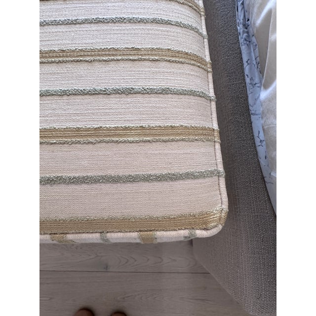 Wood Henredon Upholstered Long Bench For Sale - Image 7 of 12